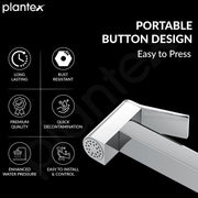 Plantex Hygienic Toilet Combo/Polypropylene Toilet Seat Cover / Self Adhesive Toilet paper holder/D- Shape Health Faucet Set with 1.20 meter hose Pipe for Toilet and Clamp (Chrome)