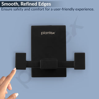 Plantex 304 Grade Stainless Steel Hooks for Hanging Clothes/Robe Hooks for Bathroom/Cloth Hanger for Wall - Black (Senso)