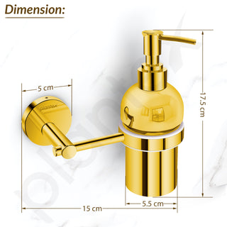 Plantex 304 Grade Stainless Steel Hand Wash Holder for Wash Basin Liquid Soap Dispenser/Bathroom Accessories - Oreo (Gold)