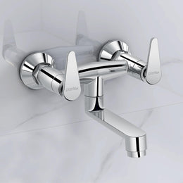 Plantex Pure Brass LEA-716 Non Telephonic Wall Mixer with Water Saving Faucet Nozzle/Mixer Tap for Bathroom with Brass Wall Flange-7 Year Warranty by Plantex (Mirror Chrome)