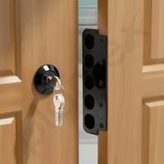 Plantex Stainless Steel Door Cylinder Lock/Main Door Deadbolt Lock Five Bullets/Door Lock Set with 4 Pin Cylindrical Keys - Pack of 1 (Penta, Black)