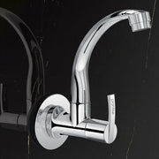 Plantex Pure Brass Kitchen Taps for Home Sink/Tap for Kitchen Basin with 360Ãƒâ€šÃ‚Â° Swivel Spout and Water Saving Aerator/Water Tap with Brass Wall Flange-7 Year Warranty (AQ-1410- Chrome)