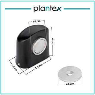 Plantex Heavy Duty Door Magnet Stopper/Door Catch Holder for Home/Office/Hotel, Floor Mounted Soft-Catcher to Hold Wooden/Glass/PVC Door - Pack of 10 (193 - Black)