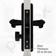 Plantex Heavy-Duty Door Lock Set - Main Door Lock Plate Handle Set/6-Lever Mechanism Mortise Locks with 3 Keys/Brass Locks Body & Cylinder (PTP-09- Black)