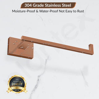 Plantex 304 Grade Stainless Steel Toilet Paper Roll Holder for Washroom/Tissue Paper Stand for Kitchen/Bathroom Accessories - Benz (Rose Gold)