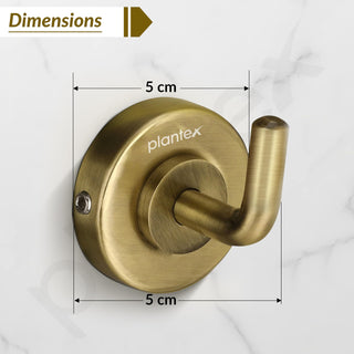 Plantex 304 Grade Stainless Steel Robe Hook/Cloth-Towel Hanger/Napkin Hanger/Bathroom Accessories - Daizy (Antique)