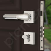 Plantex Triple Security Door Lock for Home/Main Door Lock Set with 3 Years of Warranty/Mortise Lock for Door with Brass Lock Body & Cylinder (7121, Satin White & Chrome)