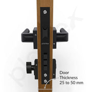 Plantex Triple Security Door Lock For Home/Main Door Lock Set With 3 Years Of Warranty/Mortise Lock For Door With Brass Lock Body & Cylinder(7110 - Black), Knob