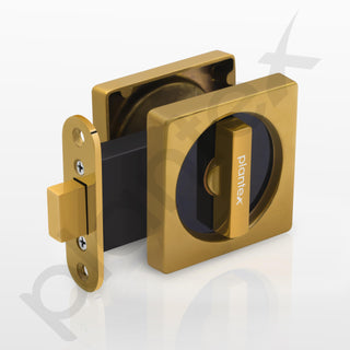 Plantex Zinc Door Lock For Bathroom/Pocket Door Latch/Door Hardware For Home/Bedroom/Bathroom - (Dtm-620, Pvd Gold And Black)