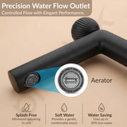 Plantex Brass Wash Basin Mixer Tap/Thermostatic Hot & Cold Basin Mixer Faucet/Deck Mount Pillar Spout for Bathroom Sink - Pack of 1 (APS-4601, Black Matt)