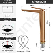 Plantex Brass Wash Basin Mixer Tap/Hot & Cold Basin Mixer Faucet/Deck Mount Pillar Spout for Bathroom Sink - Pack of 1 (APS-4604, Brushed Rose Gold)