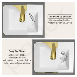 Plantex Table Top Wash Basin For Bathroom/Designer Ceramic Basin/Countertop Vessel Sink Basin - Indo-European Collection (19 x 15 x 5.5 Inch)