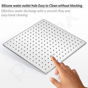 Plantex Stainless Steel Shower head for Bathroom 12 x 12 inch with Water Saving Techonology/Rain Flow Overhead Shower without Arm/Bathroom Showers - (Elegance-Chrome)