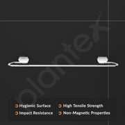 Plantex Towel Rod for Bathroom/304 Grade Stainless Steel Towel Hanger/24 inch Towel Holder/Bathroom Accessories - Pack of 1 (Delta - 2804, Chrome)