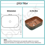 Plantex Ceramic Basin/Table Top Wash Basin for Bathroom/Designer Countertop Vessel Sink Basin - Indo-European Collection (16 x 12 x 6 Inch)