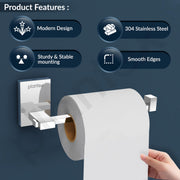 Plantex 304 Grade Stainless Steel Toilet Paper Roll Holder/Toilet Paper Holder/Toilet Roll Holder for Bathroom Accessories - Senso (Chrome)