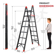 Plantex Ladder for Home 7 Steps/Heavy-Duty Folding A-Frame Ladder/Foldable Step Ladder for Home, Office & Warehouse/150 kg Capacity - Pack of 1 (GT-7, Black & Red)