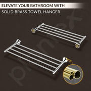 Plantex Towel Rack for Bathroom/Pure Brass Towel Holder/24 Inch Towel Stand/Towel Bar/Bathroom Accessories - Pack of 1 (APS-EFL-13, Chrome)