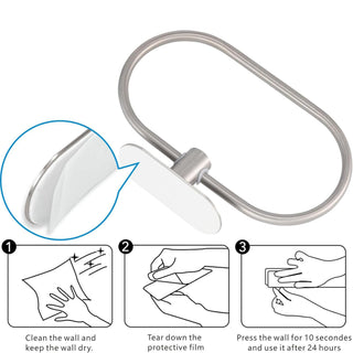 Plantex Stainless Steel Self Adhesive 16 inch Towel Holder/Napkin Holder/Paper Holder/Robe Hook for Bathroom/Bathroom Accessories - Combo -(Matt, Pack of 2)