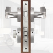 Plantex Main Door Lock/Mortise Lock for Door with 3 Years of Warranty - Robust Door Lock for Home with Brass Lock Body & Cylinder (Satin Finish)