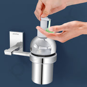 Plantex 304 Grade Stainless Steel Wash Basin Hand Wash Holder and Dispenser for Liquid Soap for Bathroom Accessories - Senso (Chrome)