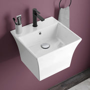 Plantex Ceramic Washbasin with 10 Years Glaze Warranty by Plantex/Half Pedestal Wash Basin for Bathroom/Wall Hung Basin for Home/Office/Hotels (Proton - White, 16 x15 x11 Inch)