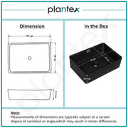 Plantex Basin for Bathroom/Ceramic Washbasin/Rectangle Table Top Wash Basin/Counter Top Basin for Home/Hotel - (Matt Black)