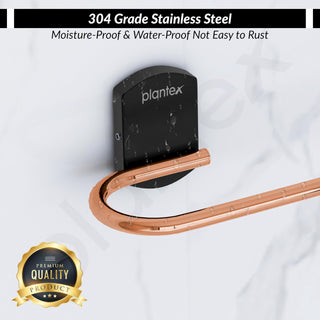 Plantex Towel Hanger for Wash Basin/Towel Ring for Bathroom/Napkin Holder for Wash Basin/Bathroom Accessories (Parv) Rose Gold & Black