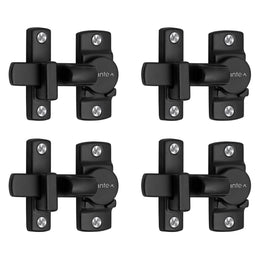 Plantex Door Latch Lock for Main Door/Bathroom/Balcony/Wardrobe/Bedroom â€“ Baby Latch Stopper for Home, Door Chitkani/Baby Safety Lock â€“ Pack of 4 (Black)
