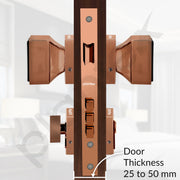 Plantex Door Lock/Main Door Mortise Lock Handle/Handle Set with Key for Home/Office/Door Accessories - (PT-011, Rose Gold & Black)