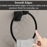 Plantex Space Aluminium Hand Napkin Hanger/Towel Ring/Napkin Holder/Towel Hanger/Bathroom Accessories (Black)