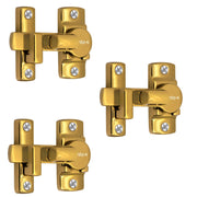 Plantex 180 Degree Door Latch/Flip Latch Lock for Door/Chitkani/Lock Latch for Main Door/Baby Latch for Bathroom/Bedroom/Balcony/Door Stopper - Pack of 3 (Gold)