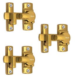Plantex 180 Degree Door Latch/Flip Latch Lock for Door/Chitkani/Lock Latch for Main Door/Baby Latch for Bathroom/Bedroom/Balcony/Door Stopper - Pack of 3 (Gold)