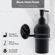 Plantex Liquid Soap Dispenser for Bathroom/304 Grade Stainless Steel Wall Mount handwash Dispenser/Shampoo Dispenser/Bathroom Accessories - Oreva (Black)