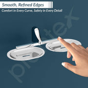 Plantex Rich Brass Unique Dual Soap Holder for Bathroom/Wall Mounted Soap Holder/Soap Stand/Soap Case/Bathroom Accessories (Chrome)