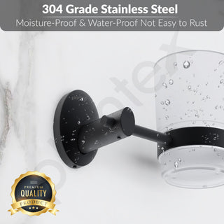 Plantex 304 Grade Stainless Steel Tumbler Holder/Tooth Brush Holder/Bathroom Accessories - Oreva (Black)