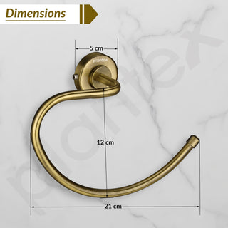 Plantex 304 Grade Stainless Steel Round Towel Holder for Washbasin/Bathroom/Towel Ring/Napkin Ring for Kitchen/Bathroom Accessories - Daizy (Antique)