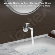 Plantex Long Body Bib Cock for Bathroom with Water Saving Aerator/Wall Mount Bib Tap with Wall Flange and Teflon Tape for Bathroom-7 Year Warranty (FLO-802-Chrome)
