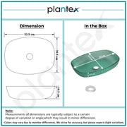 Plantex Luxury Glass Basin/Table Top Matt Wash Basin Over Counter/Countertop Basin for Bathroom & Living Room (Green - 21 x 15.5 x 4 Inch)