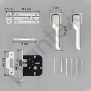 Plantex Heavy Duty Door Lock ÃƒÂ¢Ã¢â€šÂ¬Ã¢â‚¬Å“ Bathroom Door Lock/Mortise Keyless Handle Set for Home/Bathroom/Store Room/Balcony/Office with Baby Latch (7093 ÃƒÂ¢Ã¢â€šÂ¬Ã¢â‚¬Å“ Satin White & Chrome Finish)