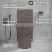 Plantex Platinum Ceramic Western Commode/Rimless Washdown One Piece Western Toilet/Commode for Bathroom with Soft Close Toilet Seat - S Trap Outlet (Choco)