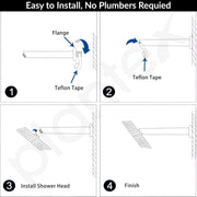 Plantex 12-Inch Round Cross Shower Arm for Overhead Shower/Stainless Steel Shower Pipe/Wall Mount Bathroom Fitting with Â½-Inch Thread - Pack of 1 (Chrome)