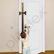 Plantex Heavy Duty Swing Bar Lock/Door Safety Guard with High Security Auxiliary Lock for Home/Office/Hotel - Pack of 4 (SH-42, Z-Black Finish)