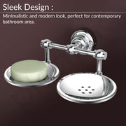 Plantex 304 Grade Stainless Steel Double Soap Holder for Bathroom/Wall Mounted Soap Holder/Bathroom Accessories - Skyllo (Chrome)