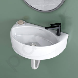 Plantex Platinum Ceramic Wash Basin Wall Mounted/Wash Basin for Bathroom/Wall Hung Washbasin/Sink for Bathroom with 10 Years Glaze Warranty by Plantex(Glossy White/Cody -17.5 x 11.5 x 5 Inch)