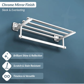 Plantex 304 Grade Stainless Steel Towel Rack for Bathroom/Towel Holder/Towel Stand/Towel Bar for Bathroom Accessories - Cute (18 Inch-Chrome)