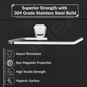 Plantex Towel Holder for Bathroom/304 Grade Stainless Steel Napkin Ring/Towel Hanger/Towel Ring/Bathroom Accessories - Pack of 1 (PM-2404, Chrome)