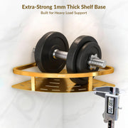 Plantex 304 Stainless Steel Corner/Bathroom Shelf/Kitchen Shelf/Wall Mount - Pack of 2 (PVD Gold,9x9 Inches)