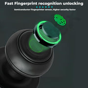 Plantex Aluminium Smart Door Lock/Cylindrical Smart Lock For Wooden Door/Digital Fingerprint Smart Door Lock With 2 Keys For Home/Office/Hotel - (Black)