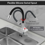 Plantex Pure Brass Flexible Tap for Kitchen Sink with Brass Wall Flange and Teflon Tape/360Â° Rotating Sink Tap for Kitchen Basin with Water Saving Aerator - (EPIC, 6325)